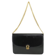 Vintage Dior Black Box Calf Leather Flap Chain Bag 827da9