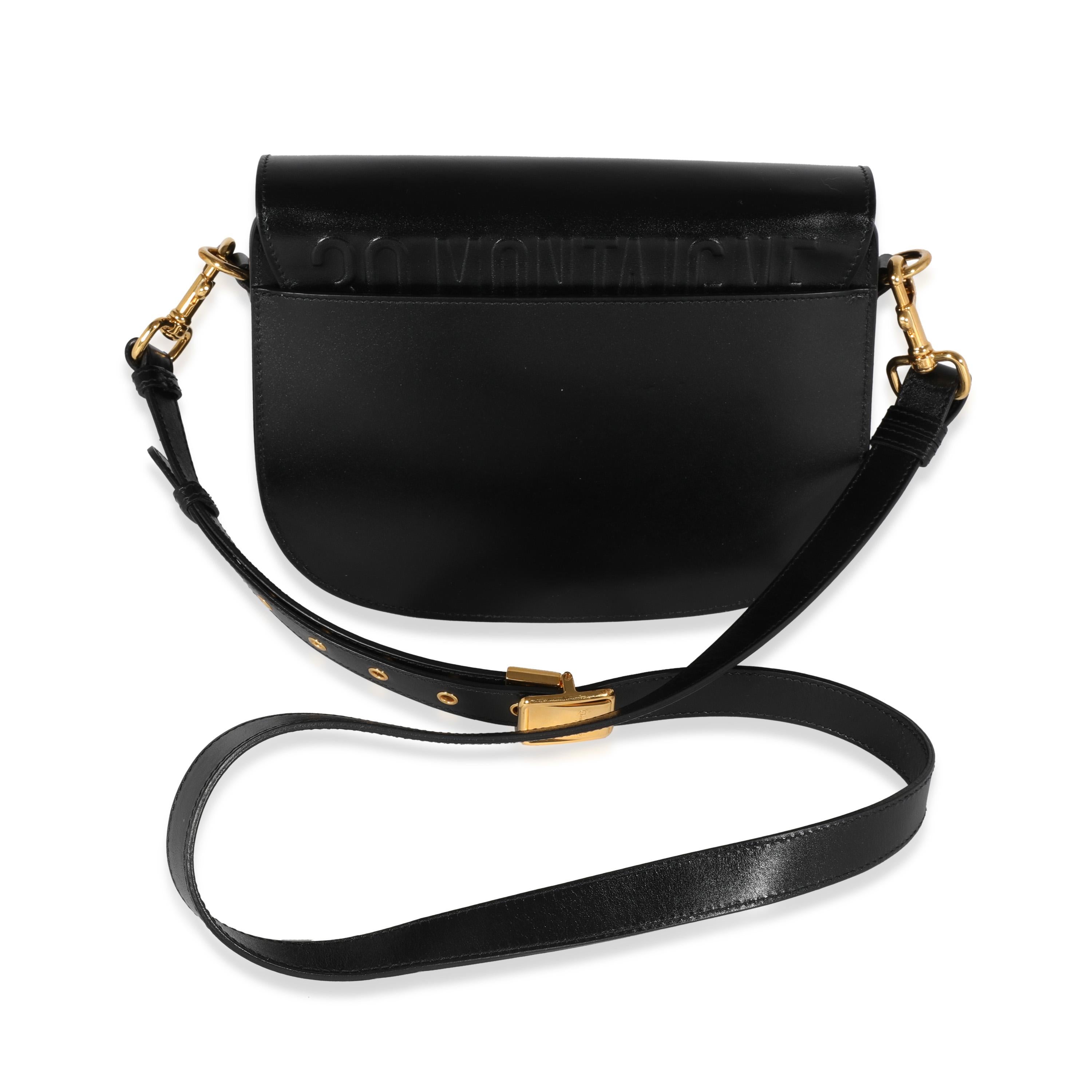 Dior Black Box Calfskin Medium Bobby Bag In Good Condition In New York, NY