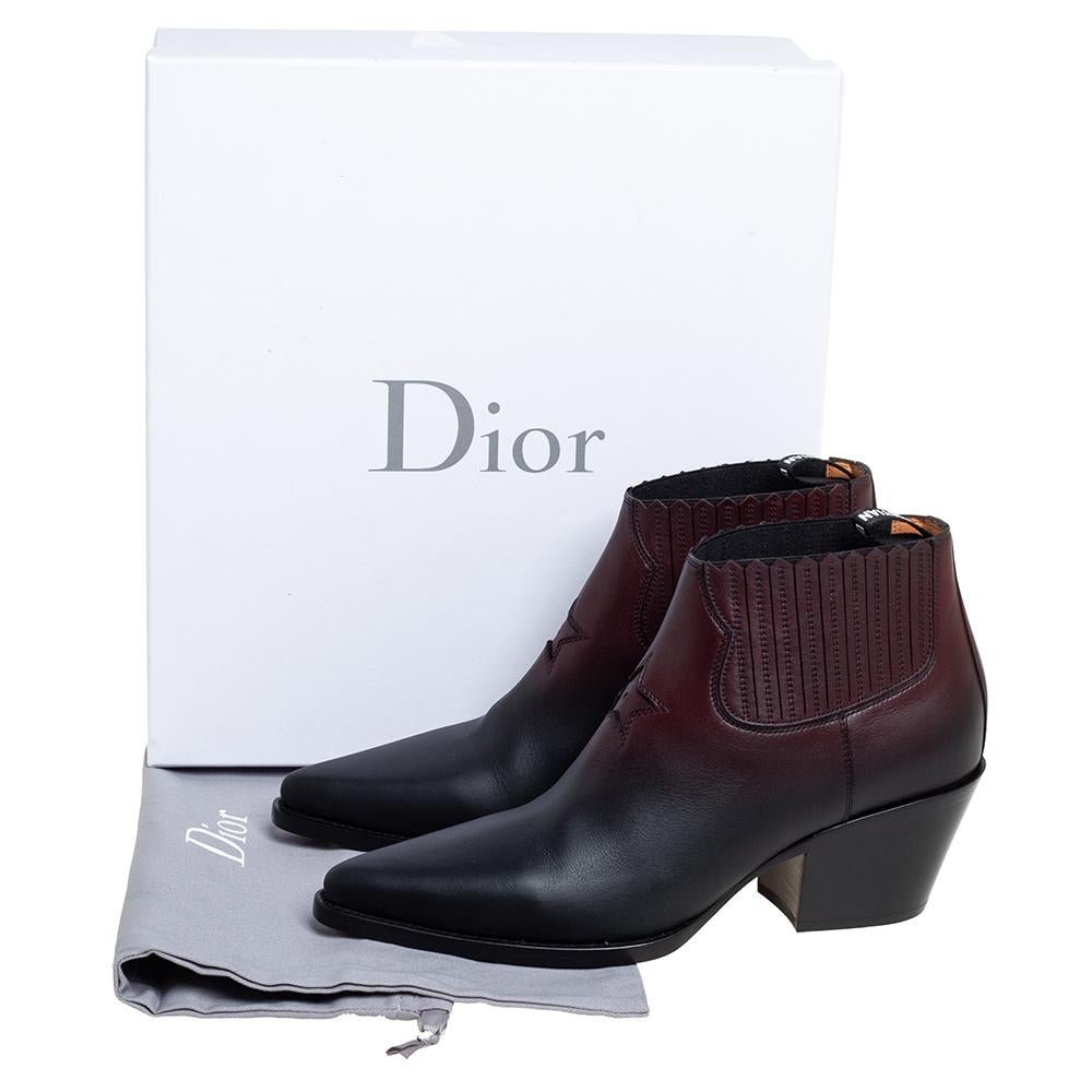 Dior Black/Brown Leather Dior L.A Ankle Boots Size 40 4