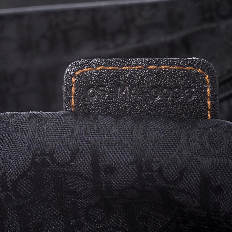 Dior Black/Brown Leather Large Gaucho Double Saddle Shoulder Bag 4