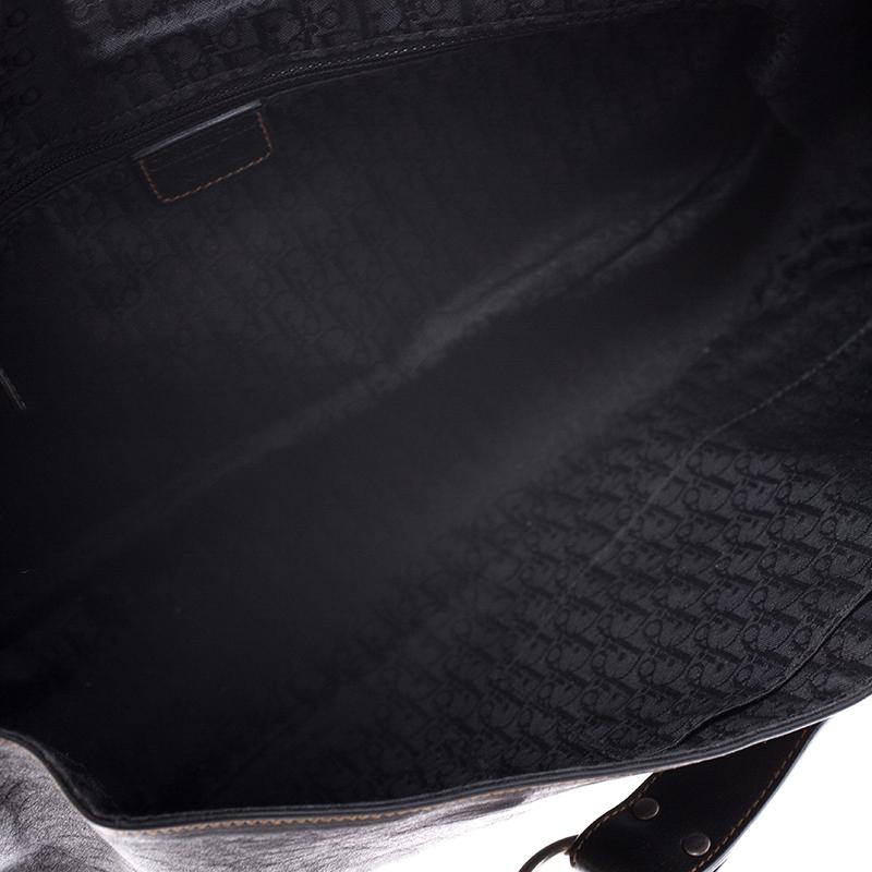 Dior Black/Brown Leather Large Gaucho Double Saddle Shoulder Bag 6