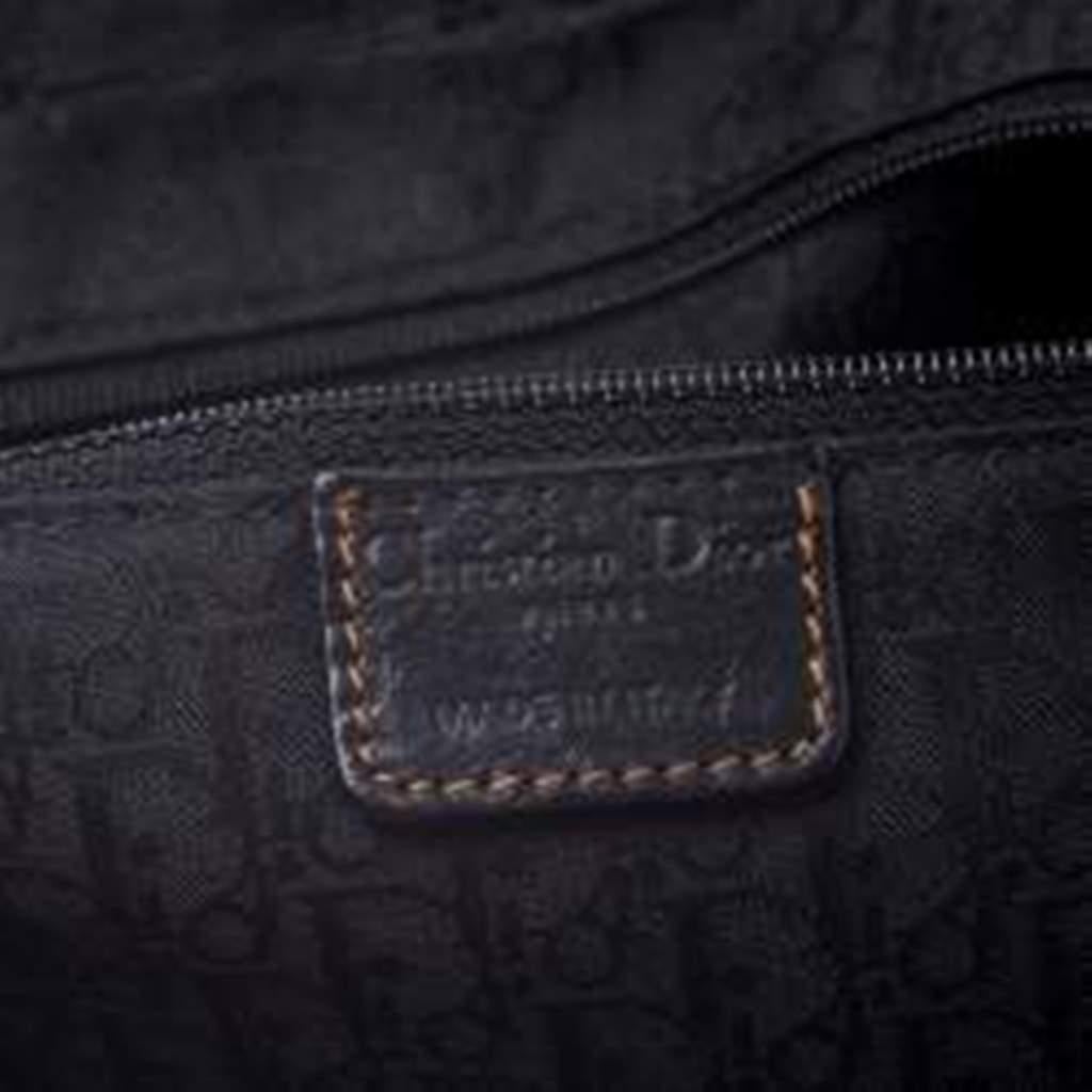 Dior Black/Brown Leather Large Gaucho Double Saddle Shoulder Bag 2