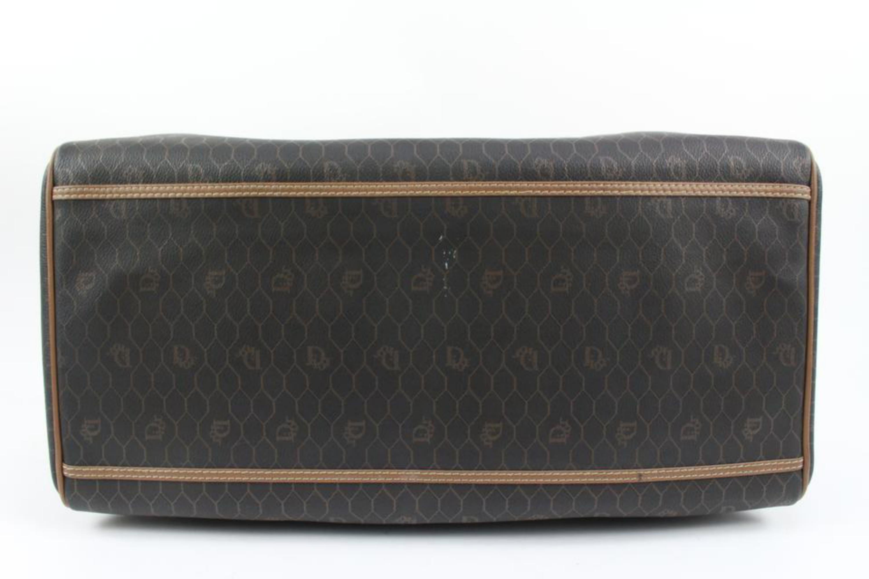 Dior Black Brown Monogram Trotter Honeycomb Convertible Duffle Bag 21d223s 2