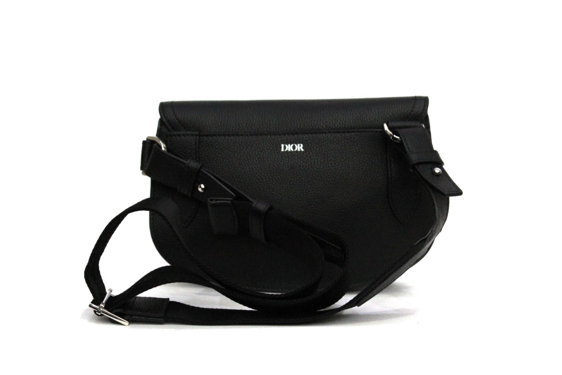 Dior Black Calf Leather Saddle Bag In New Condition In Torre Del Greco, IT