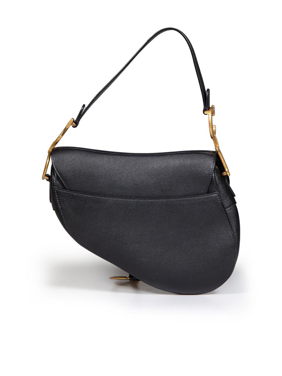 Dior Black Calfskin Saddle Bag In Excellent Condition For Sale In London, GB