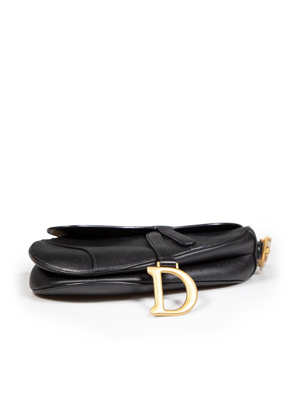 Dior Black Calfskin Saddle Bag For Sale 1