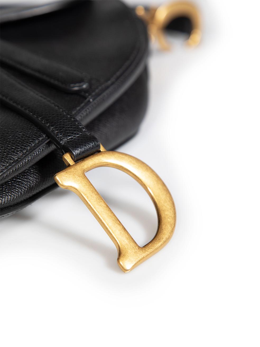 Dior Black Calfskin Saddle Bag For Sale 3