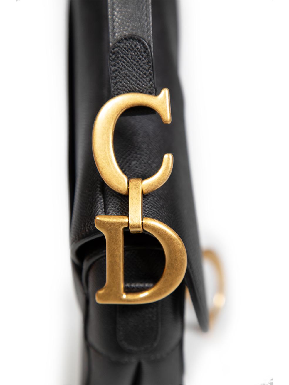 Dior Black Calfskin Saddle Bag For Sale 4