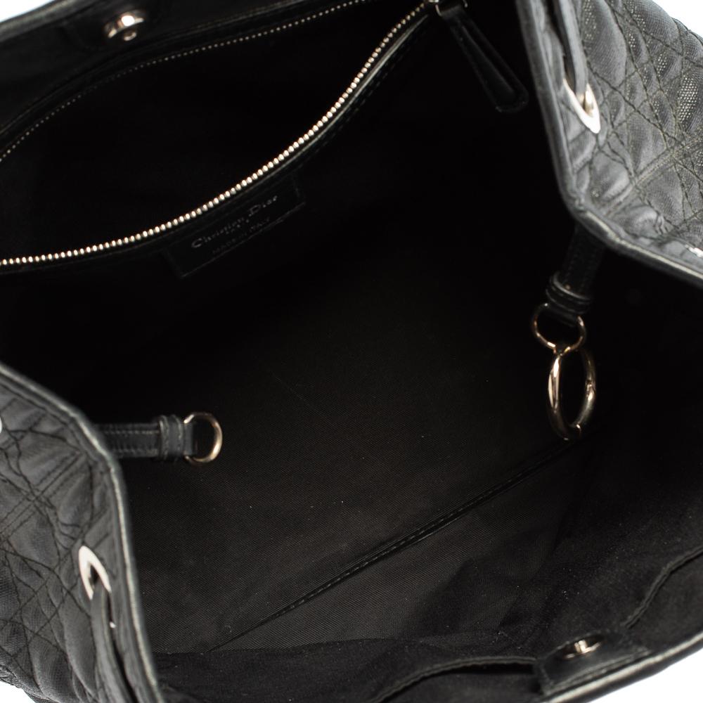 Dior Black Cannage Coated Canvas and Leather Small Panarea Tote 4