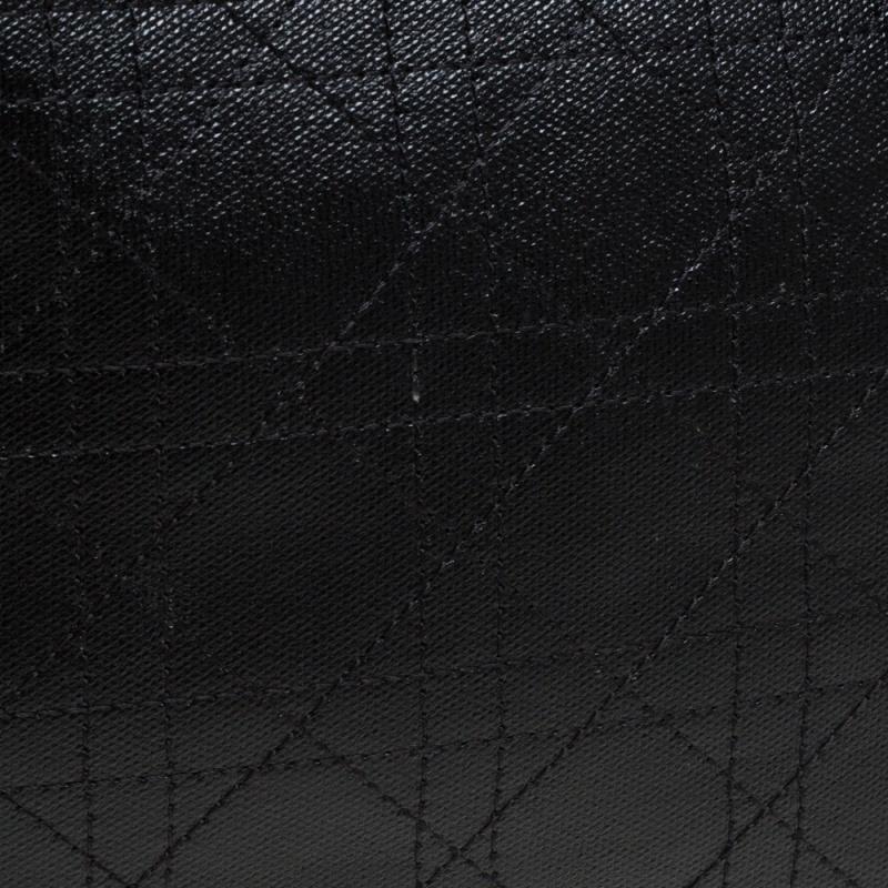 Dior Black Cannage Coated Canvas Medium New Panarea Shopper Tote 4