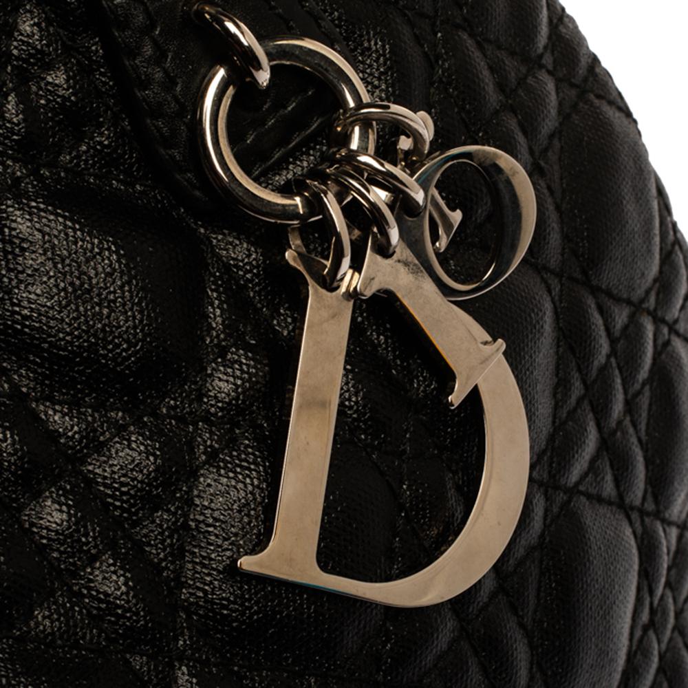 Dior Black Cannage Coated Canvas Small Panarea Tote 5