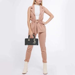 Dior Black Cannage Fabric and Leather Lady D-Joy Bag