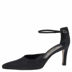 Dior Black Cannage Fabric Ankle Strap Pointed Toe Sandals Size 37