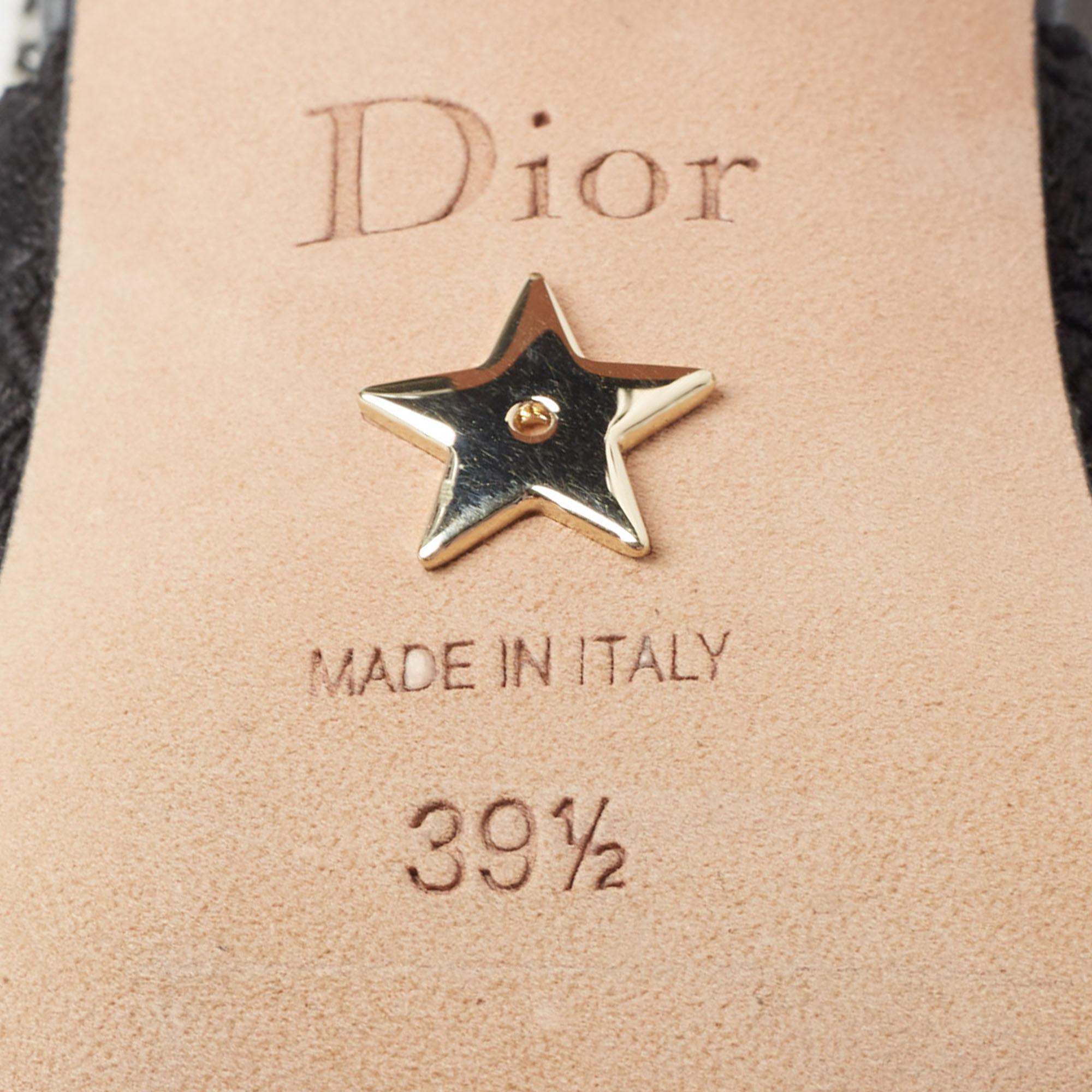 Dior Black Cannage Fabric Dior & Moi Slingback Pumps Size 39.5 1