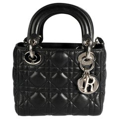 Dior Black Cannage Lambskin Mini Lady Dior Bag