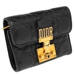 Dior Black Cannage Leather Addict Wallet