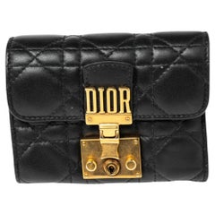 Dior Black Cannage Leather Addict Wallet