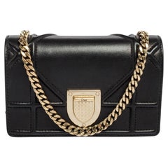 Dior Black Cannage Leather Baby Diorama Crossbody Bag