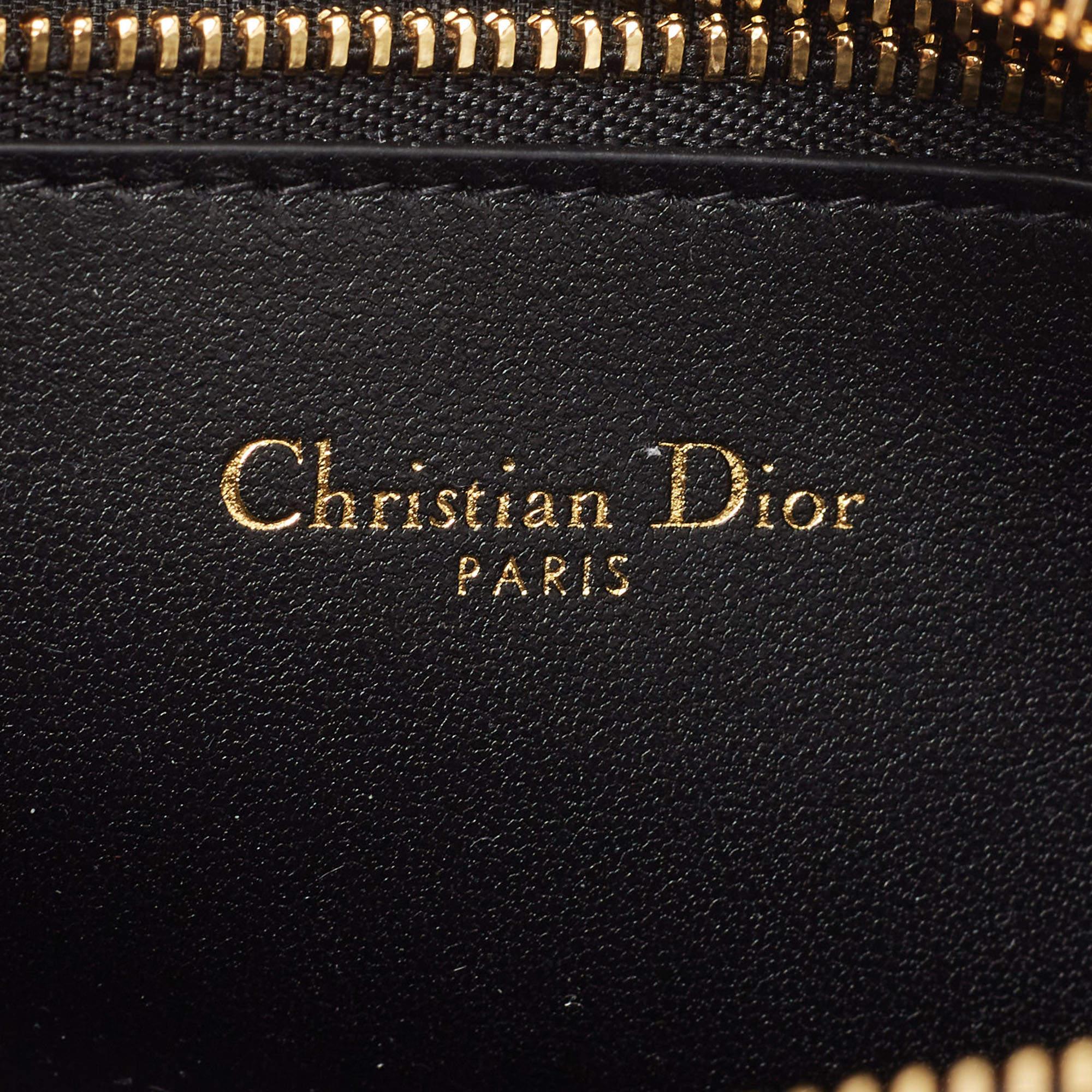 Dior Black Cannage Leather Caro Double Pouch Bag en vente 10