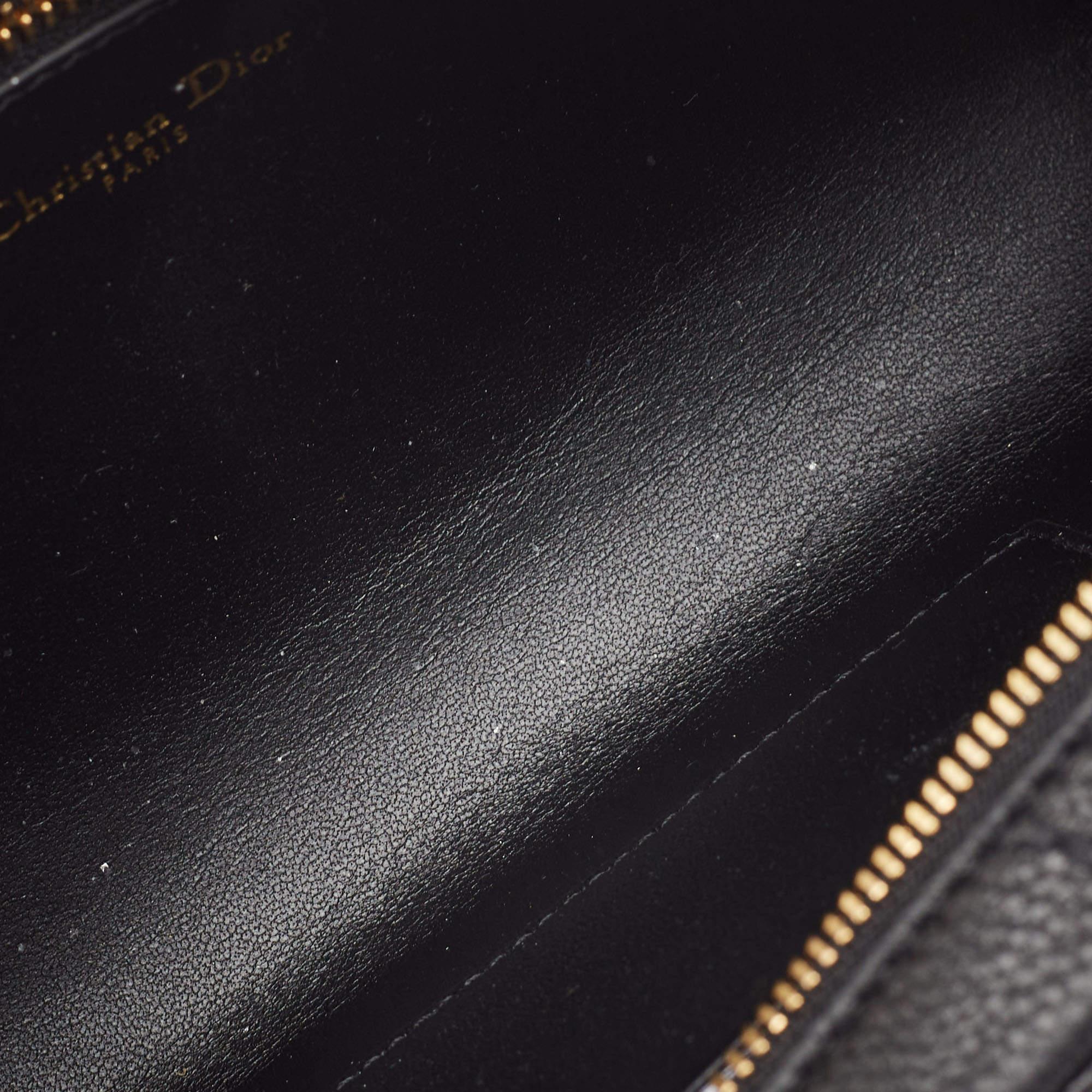 Dior Black Cannage Leather Caro Double Pouch Bag en vente 11