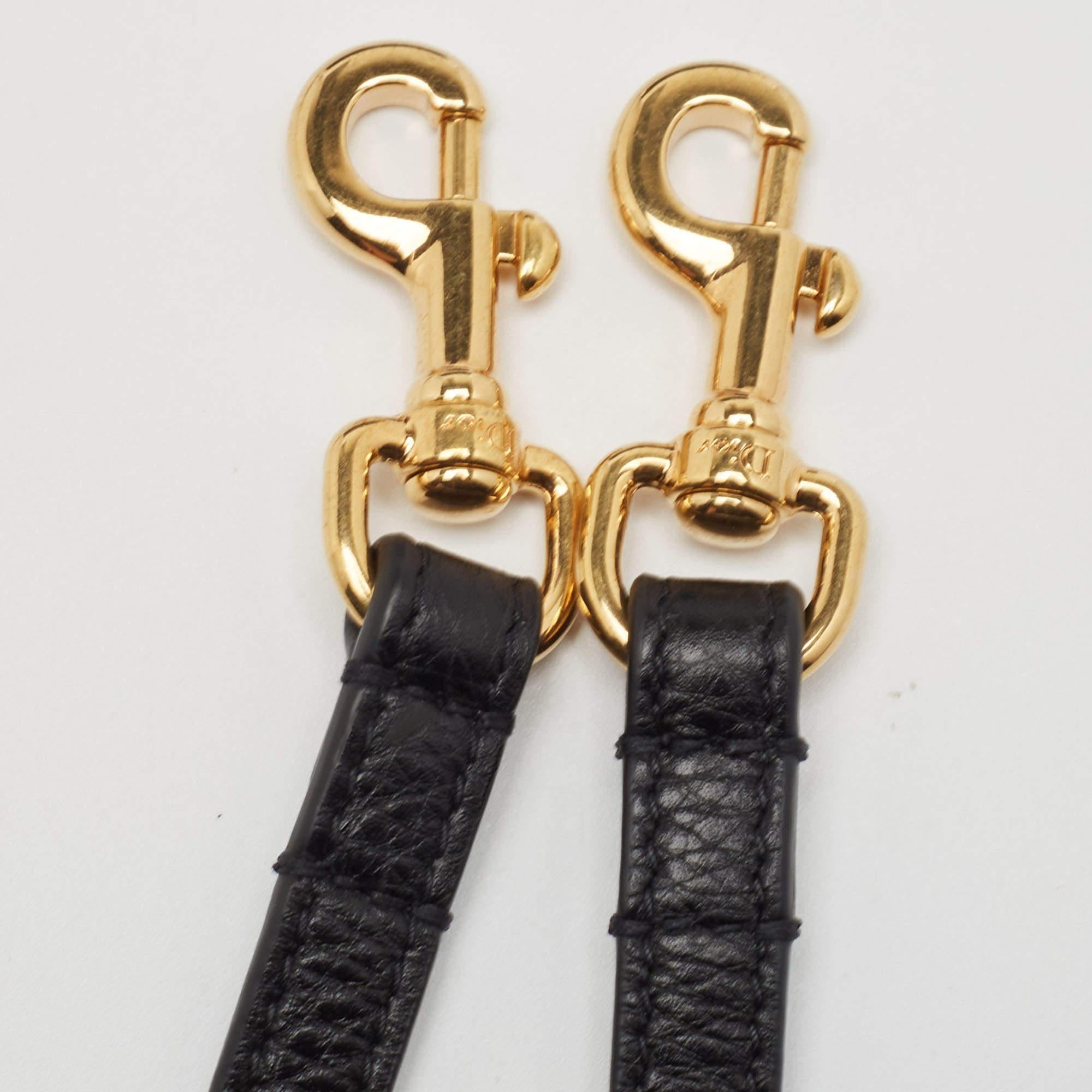 Dior Black Cannage Leather Caro Double Pouch Bag en vente 5