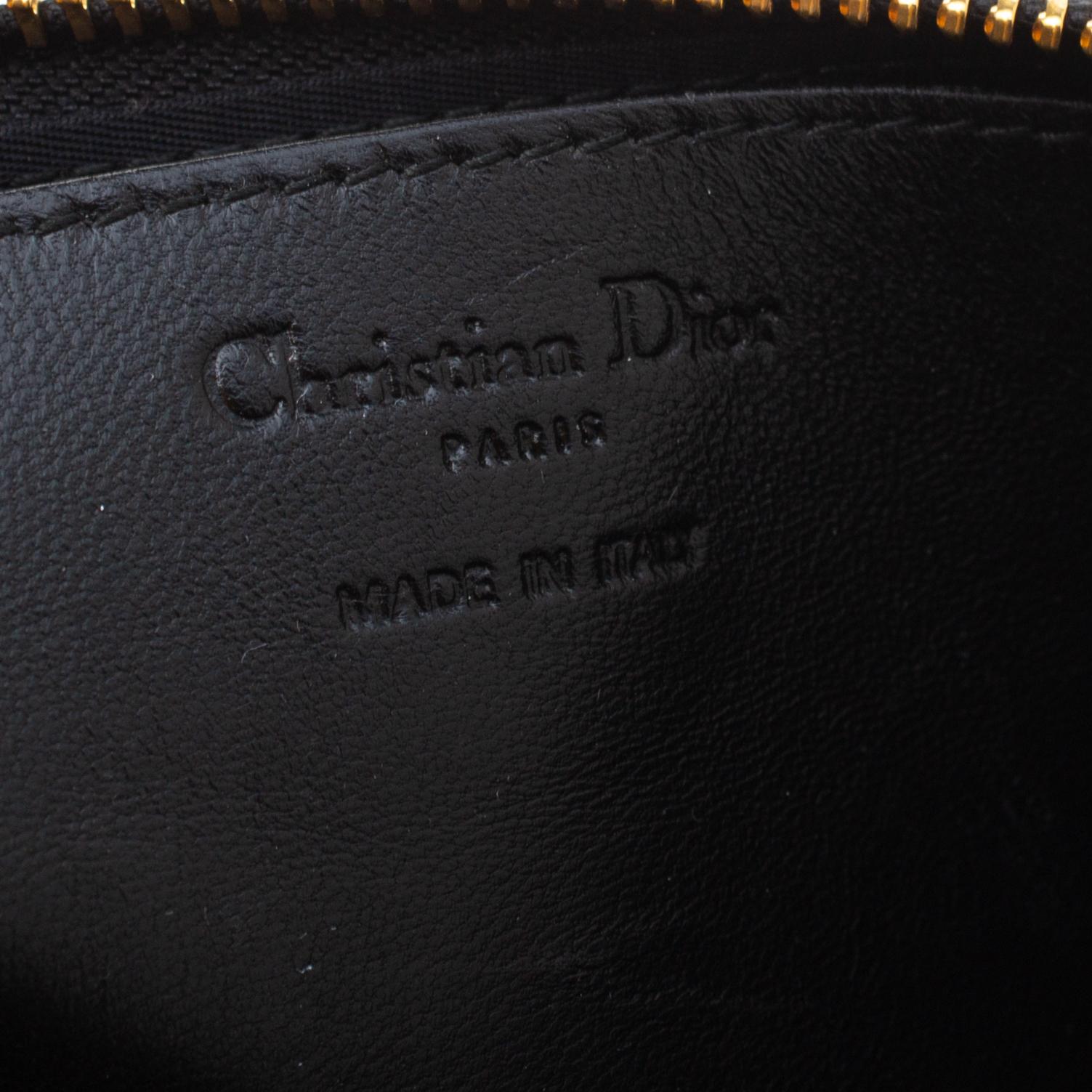 Dior Black Cannage Leather Chain Clutch 1