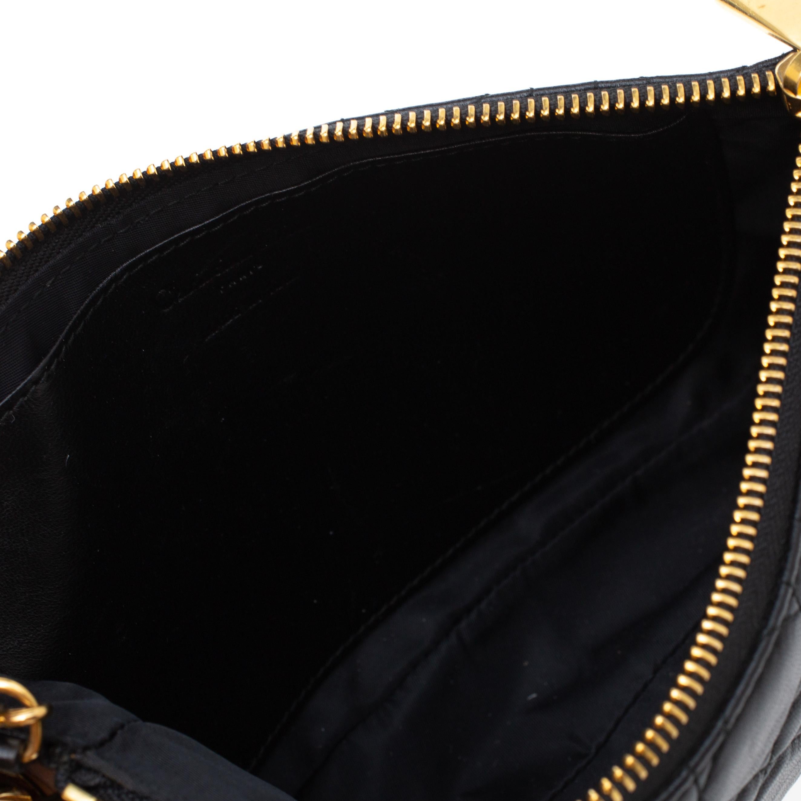 Dior Black Cannage Leather Chain Clutch 3