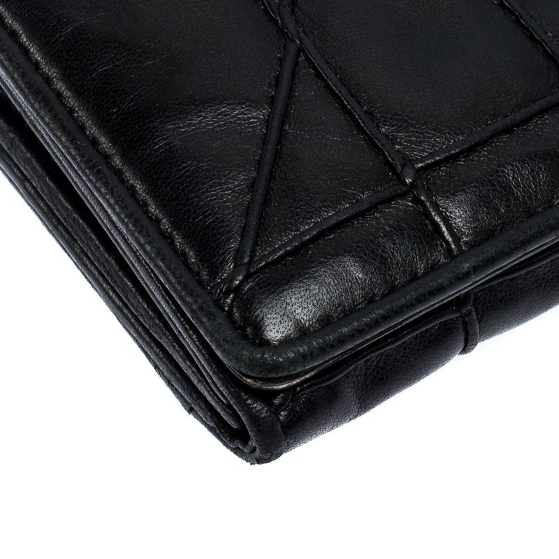 Women's Dior Black Cannage Leather Chain Wallet