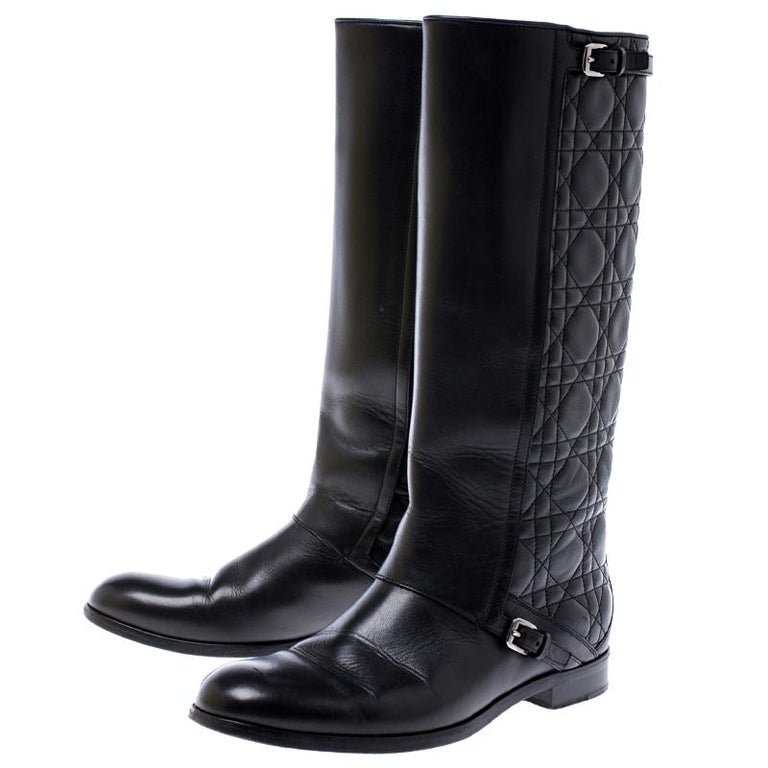 dior black leather boots