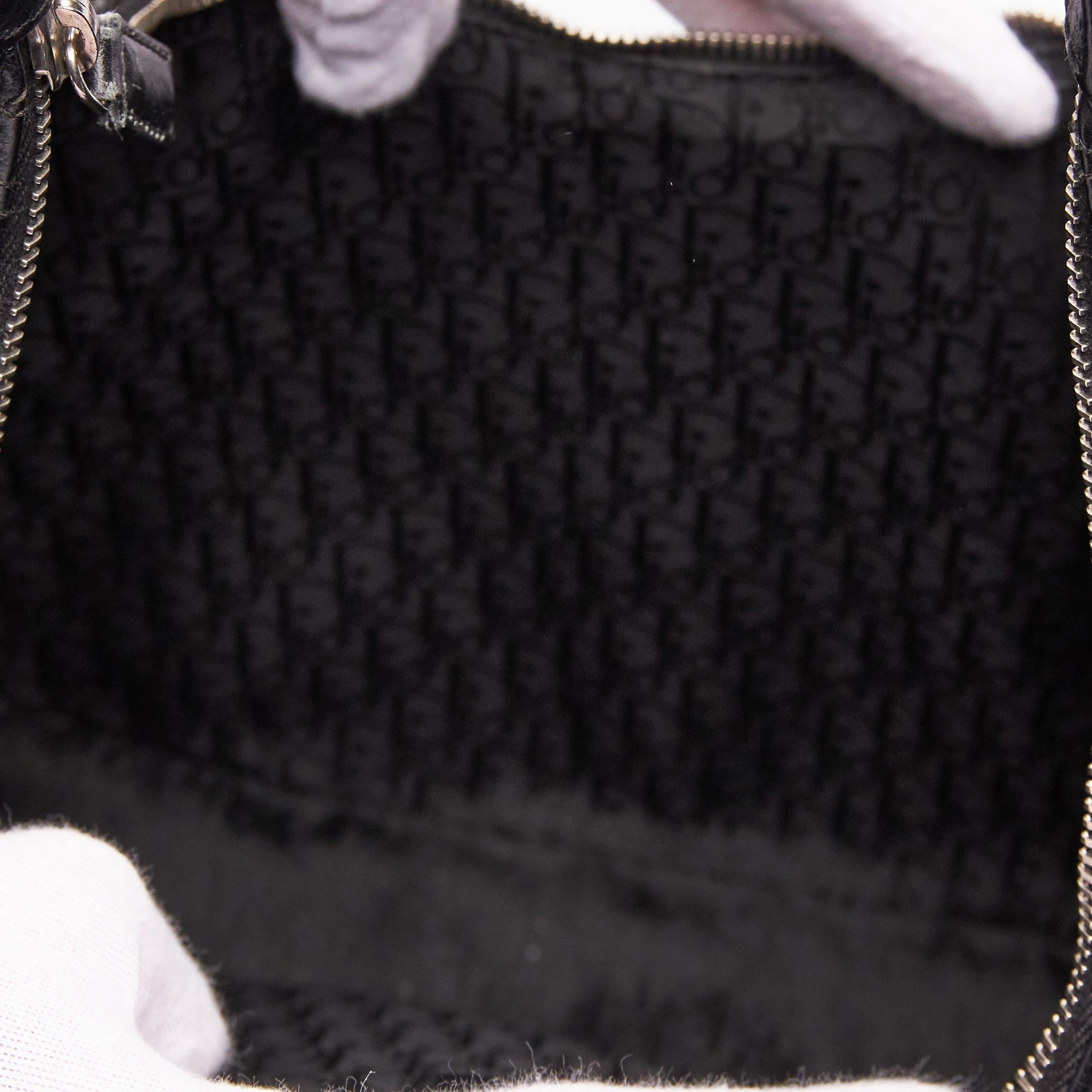 Dior Black Cannage Leather Croissant Hobo Bag (2005) 2