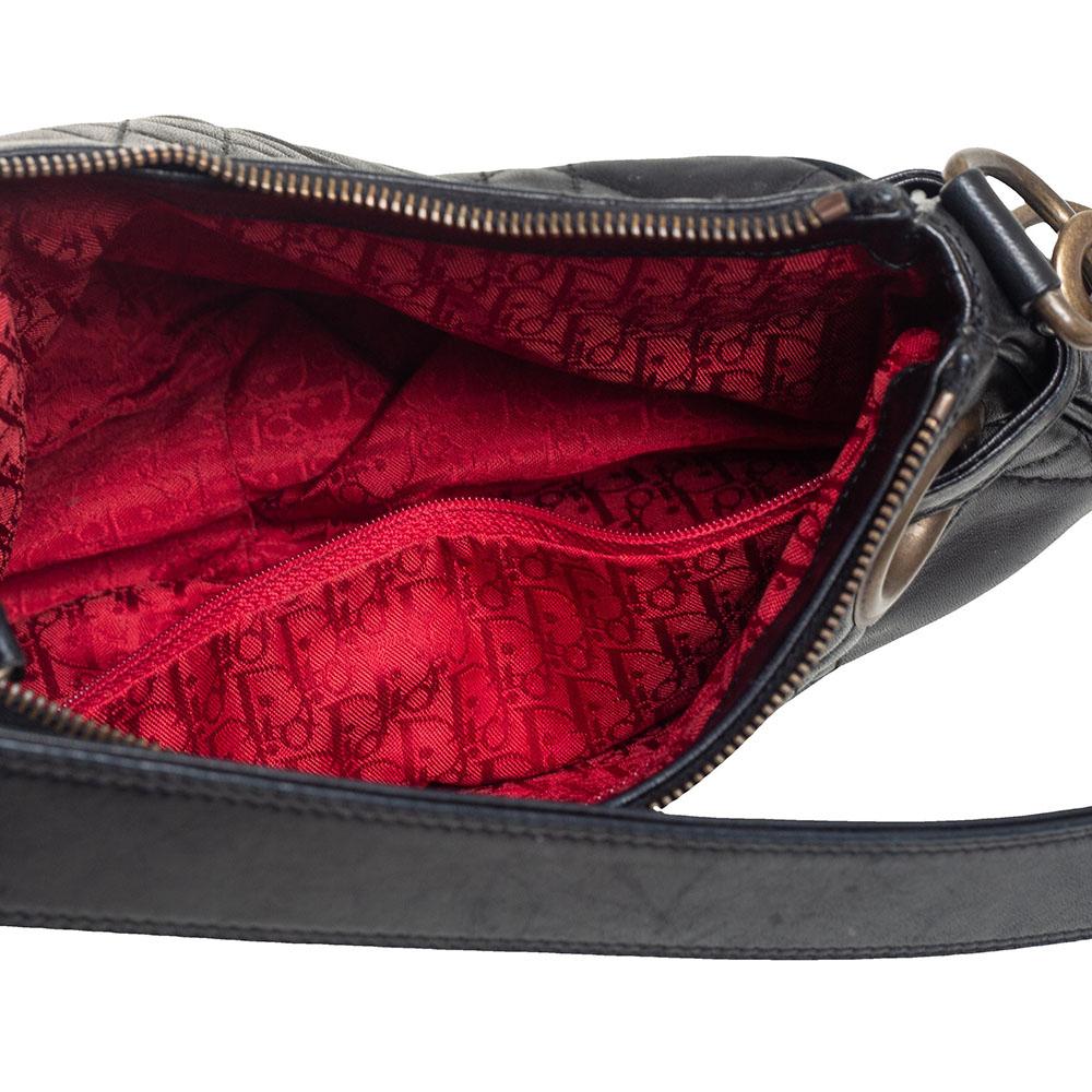Dior Black Cannage Leather D Charm Hobo 3