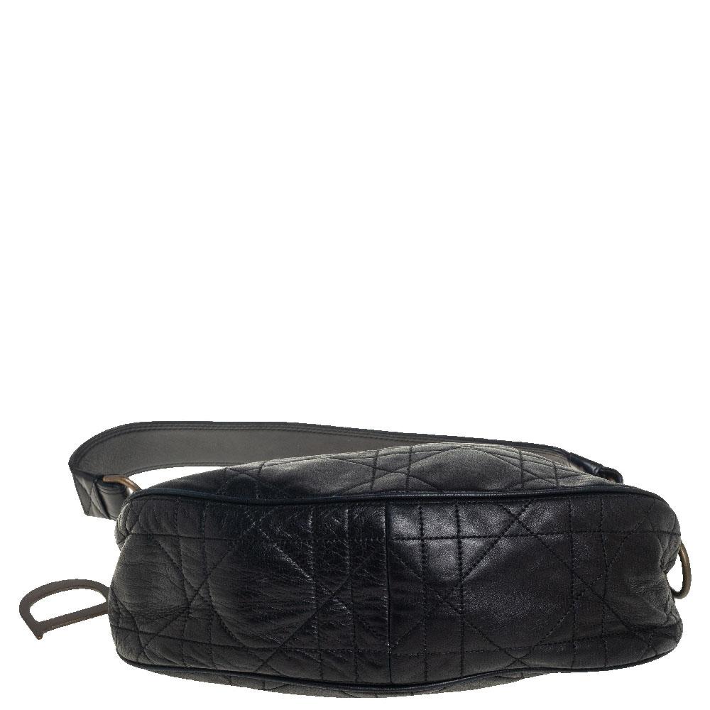 Dior Black Cannage Leather D Charm Hobo 4