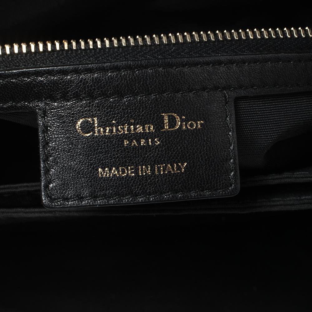 Dior Black Cannage Leder Delidior Umhängetasche mit Klappe 5