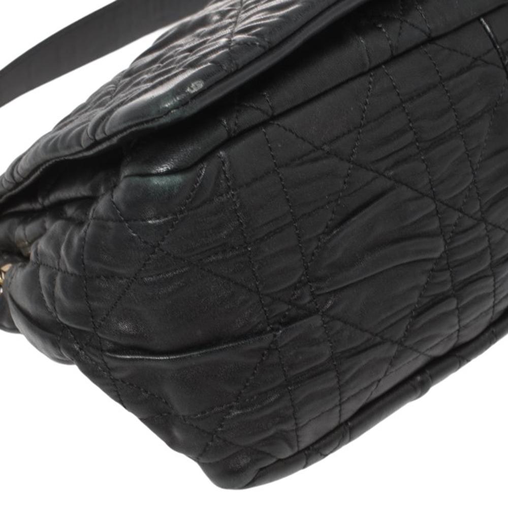 Dior Black Cannage Leder Delidior Umhängetasche mit Klappe 6