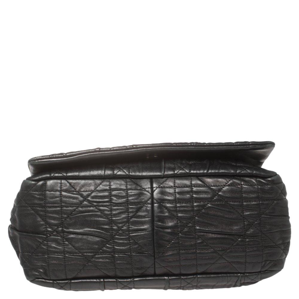 Dior Black Cannage Leder Delidior Umhängetasche mit Klappe Damen