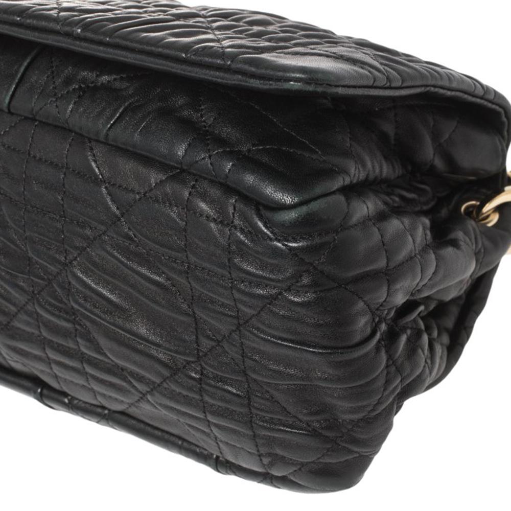 Dior Black Cannage Leder Delidior Umhängetasche mit Klappe 4