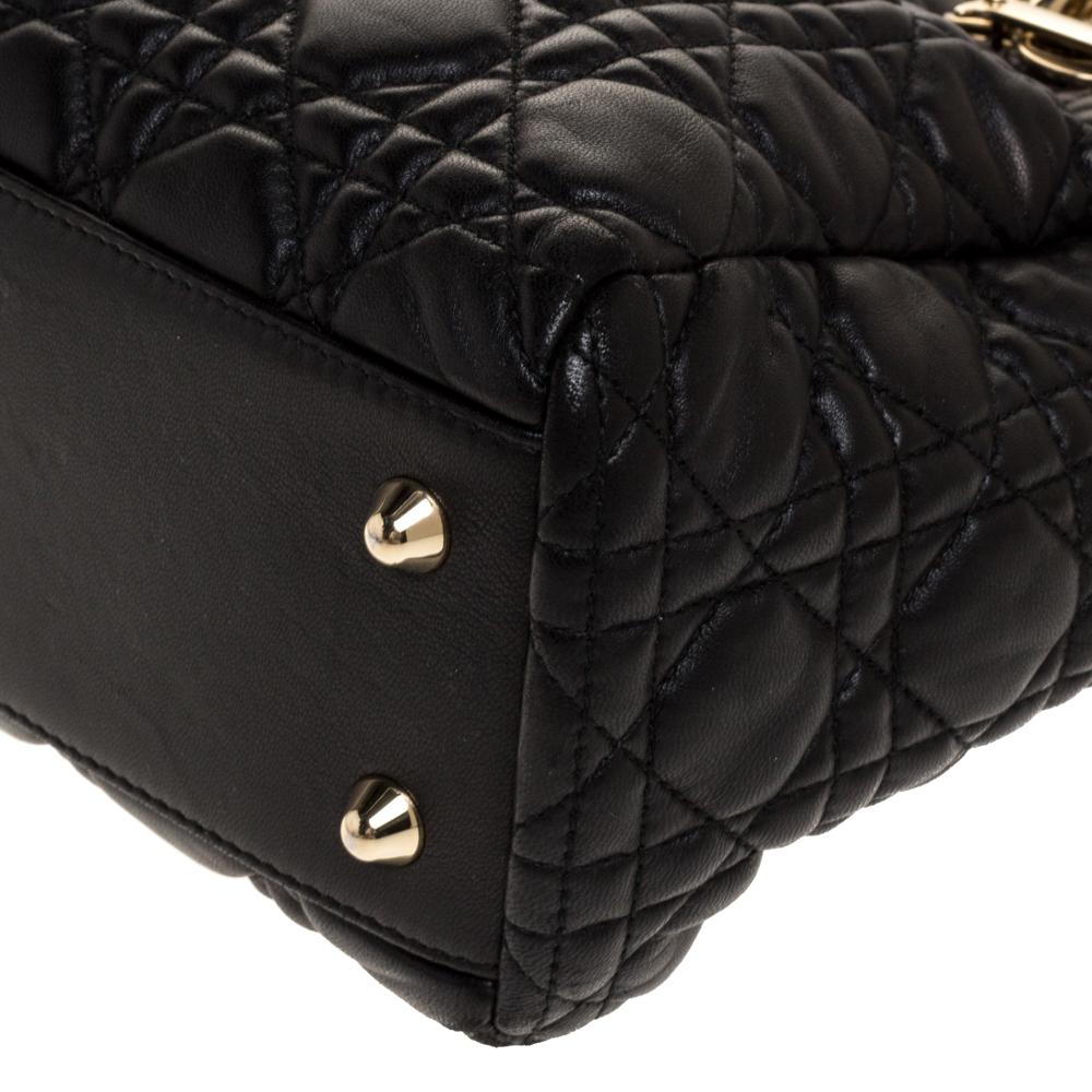 Dior Black Cannage Leather Dior Soft Shopper Tote 3