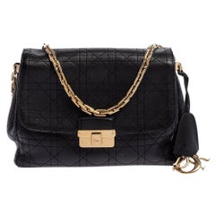 Dior Black Cannage Leather Diorling Shoulder Bag Dior Black Cannage Leather Diorling Shoulder Bag