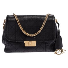 dior cannage Dior Black Cannage Leather Diorling Shoulder Bag