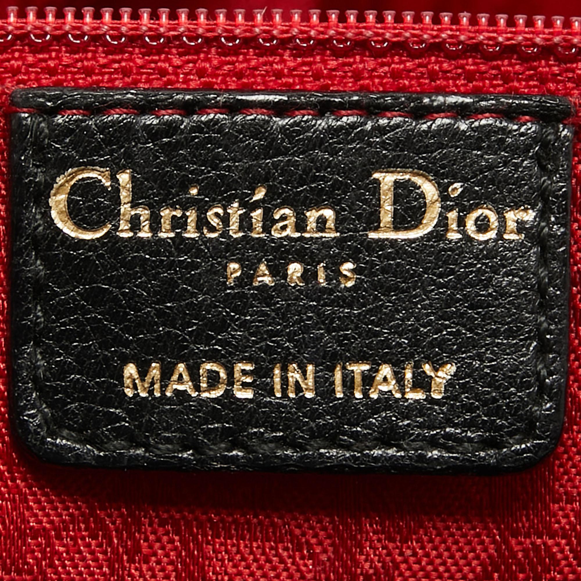 Dior Black Cannage Leather Flap Shoulder Bag 7