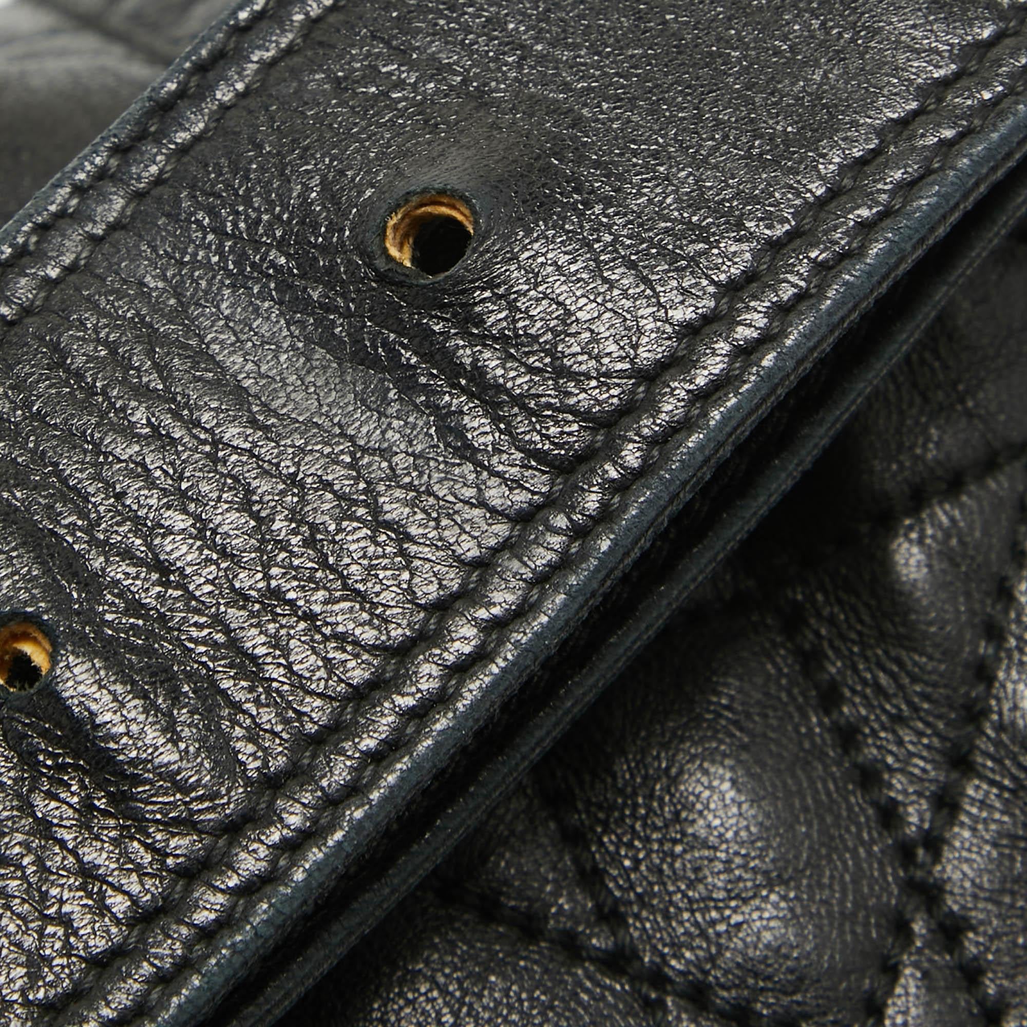 Dior Black Cannage Leather Flap Shoulder Bag 13