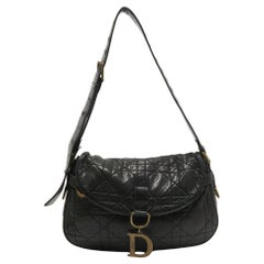Dior Black Cannage Leather Flap Shoulder Bag