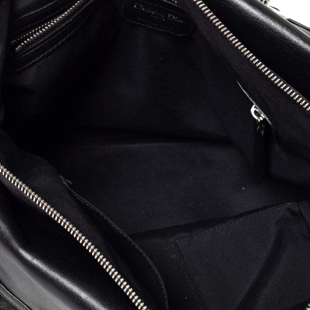 Dior Black Cannage Leather Granville Polochon Satchel 7