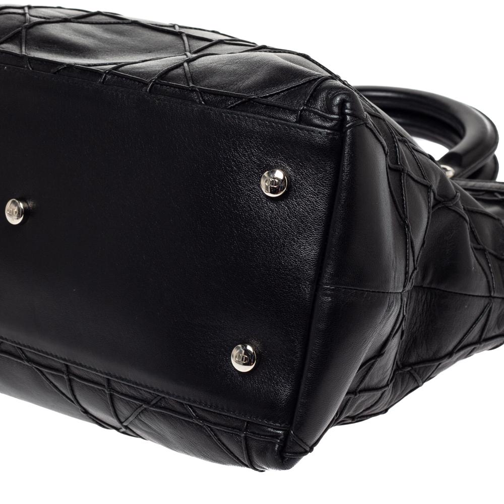 Dior Black Cannage Leather Granville Polochon Satchel 4