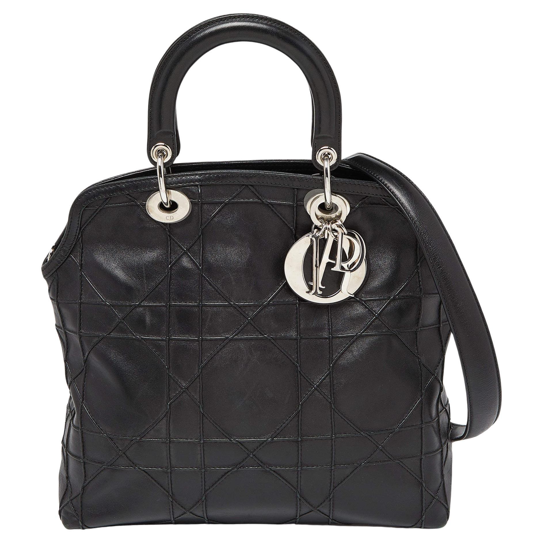 Dior Black Cannage Leather Granville Tote