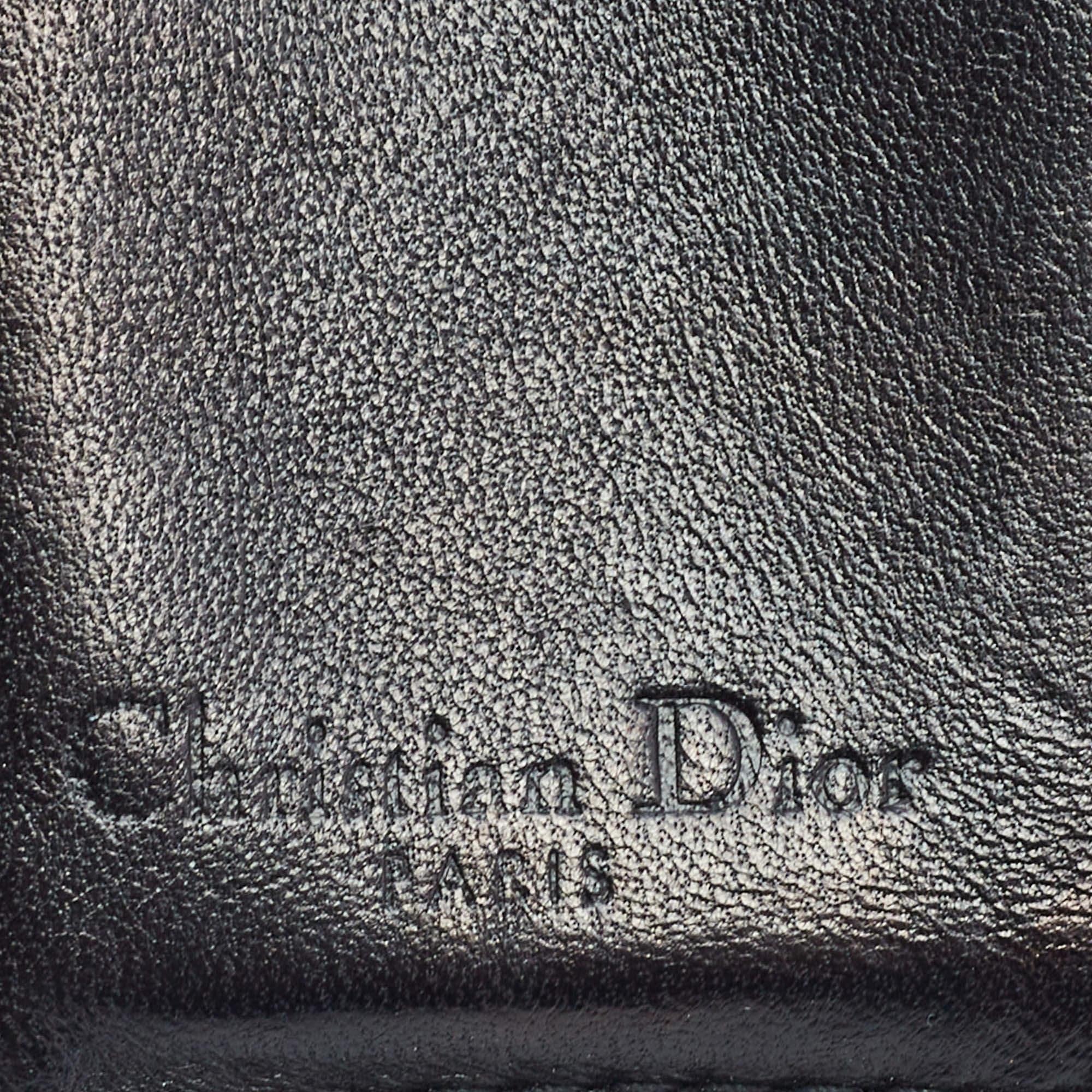 Dior Black Cannage Leather Lady Dior Compact Wallet 1