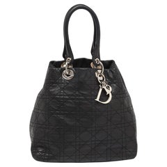 Dior Black Cannage Leather Lady Dior Soft Tote