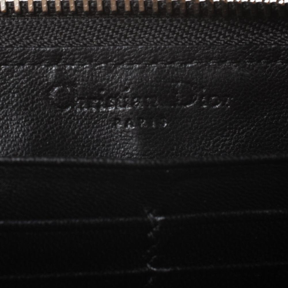 Dior Black Cannage Leather Lady Dior Zip Around Wallet 2
