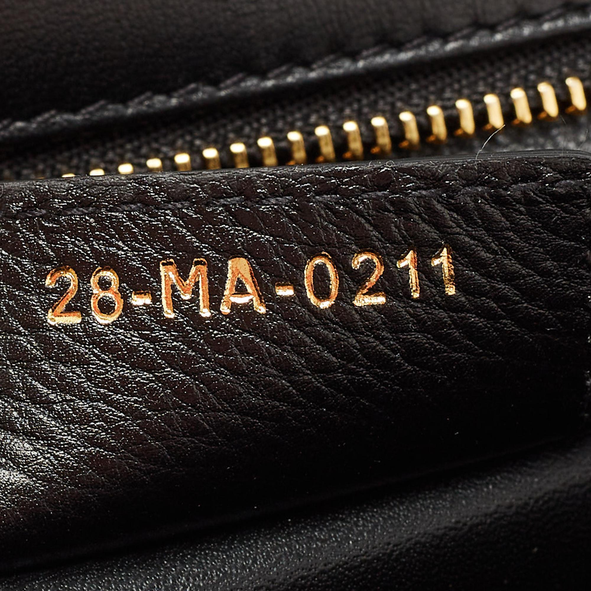 Dior Black Cannage Leather Large Caro Shoulder Bag 7