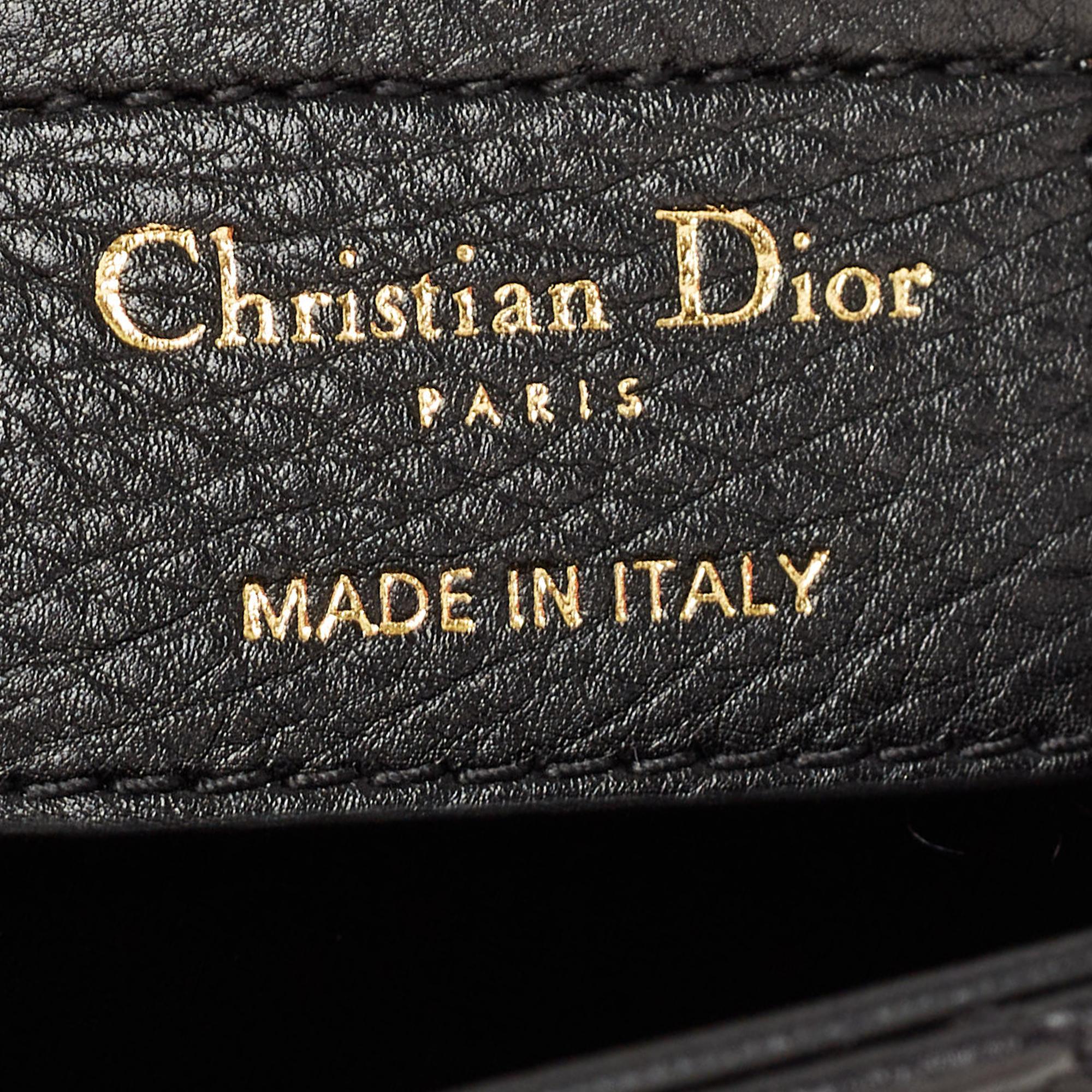 Dior Black Cannage Leather Large Caro Shoulder Bag 8